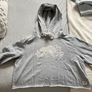 Gray crop sweater Roots